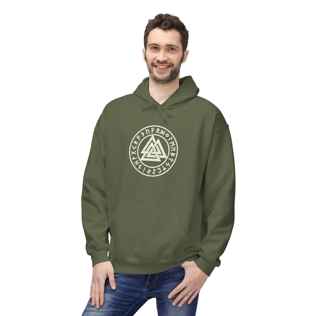 Viking  Rune Hoodie — Valknut Rune  — Norse Viking Symbol for the slain warrior
