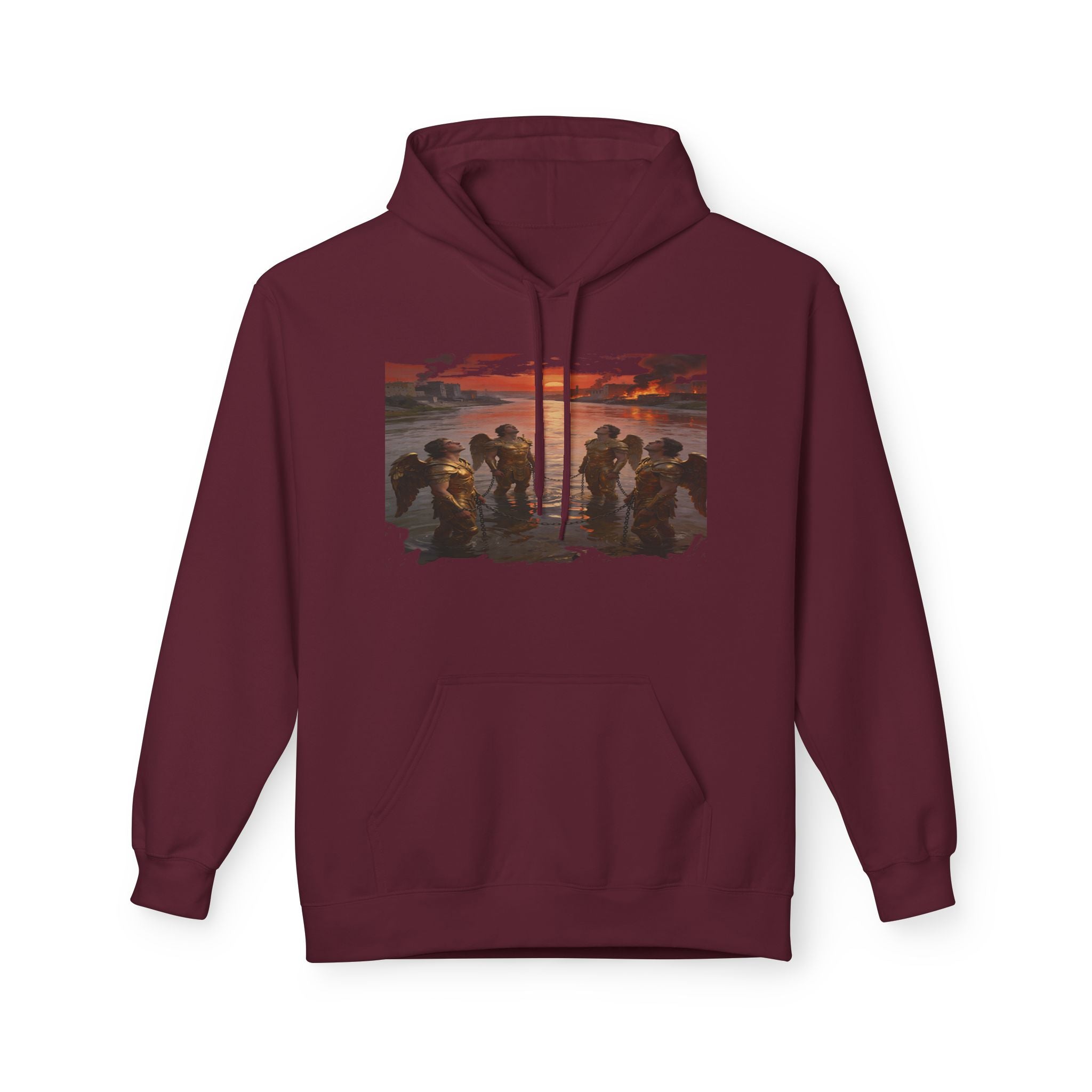 Revelation 9 reveals four fallen angels bound in the Euphrates River- Hoodie — Graphic