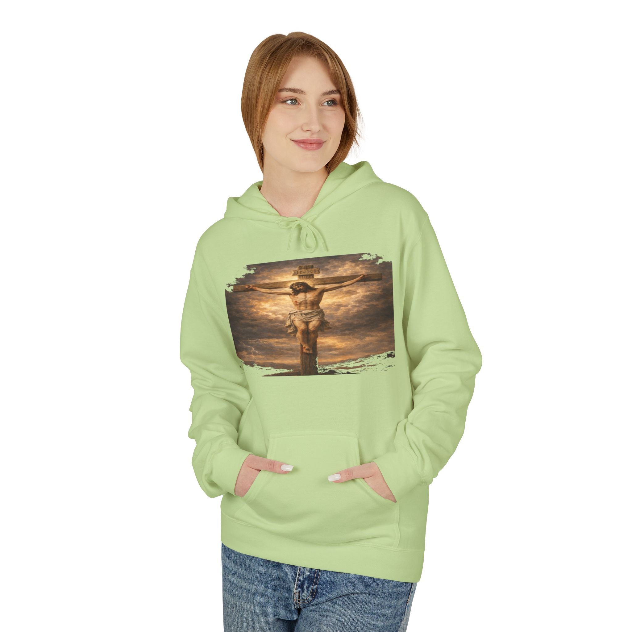 Jesus Christ on the Cross -Hoodie — Christian Faith Inspirational Pullover