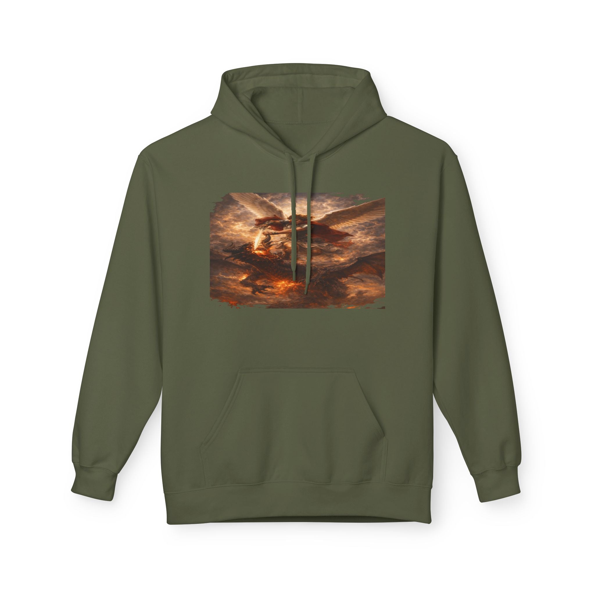 Revelation 12:7-12, where Michael and his angels battle the dragon in heaven- Pullover