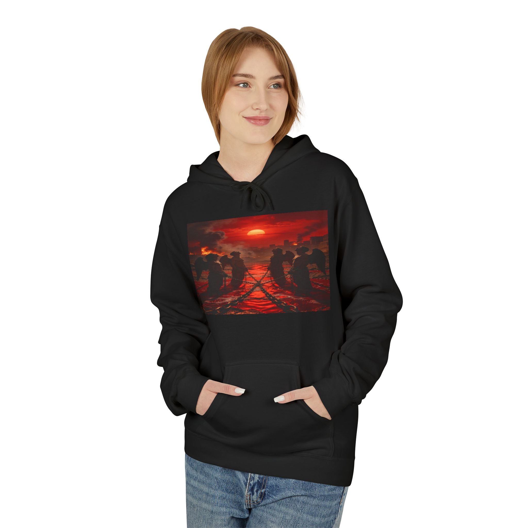 Revelation 9 reveals four fallen angels bound in the Euphrates River! Hoodie!