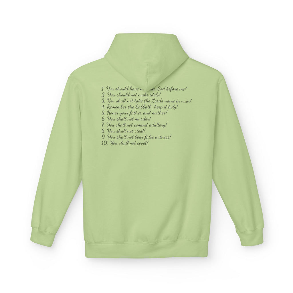 "The 10 Commandments" Script List Back Print Christian Faith Pullover
