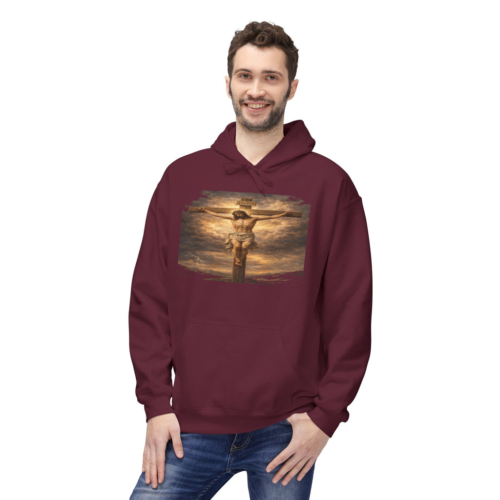 Jesus Christ on the Cross -Hoodie — Christian Faith Inspirational Pullover