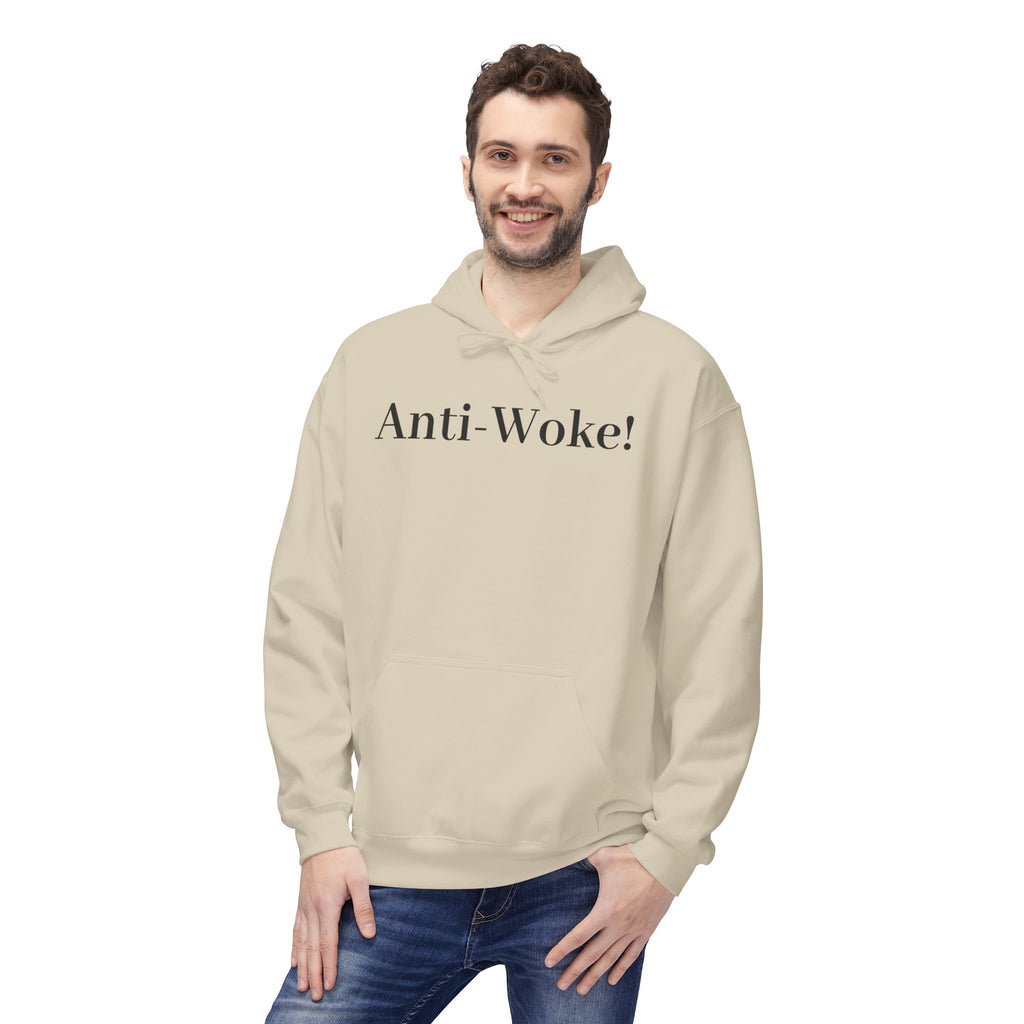 Anti-Woke Hoodie — Minimalist Political Statement Pullover