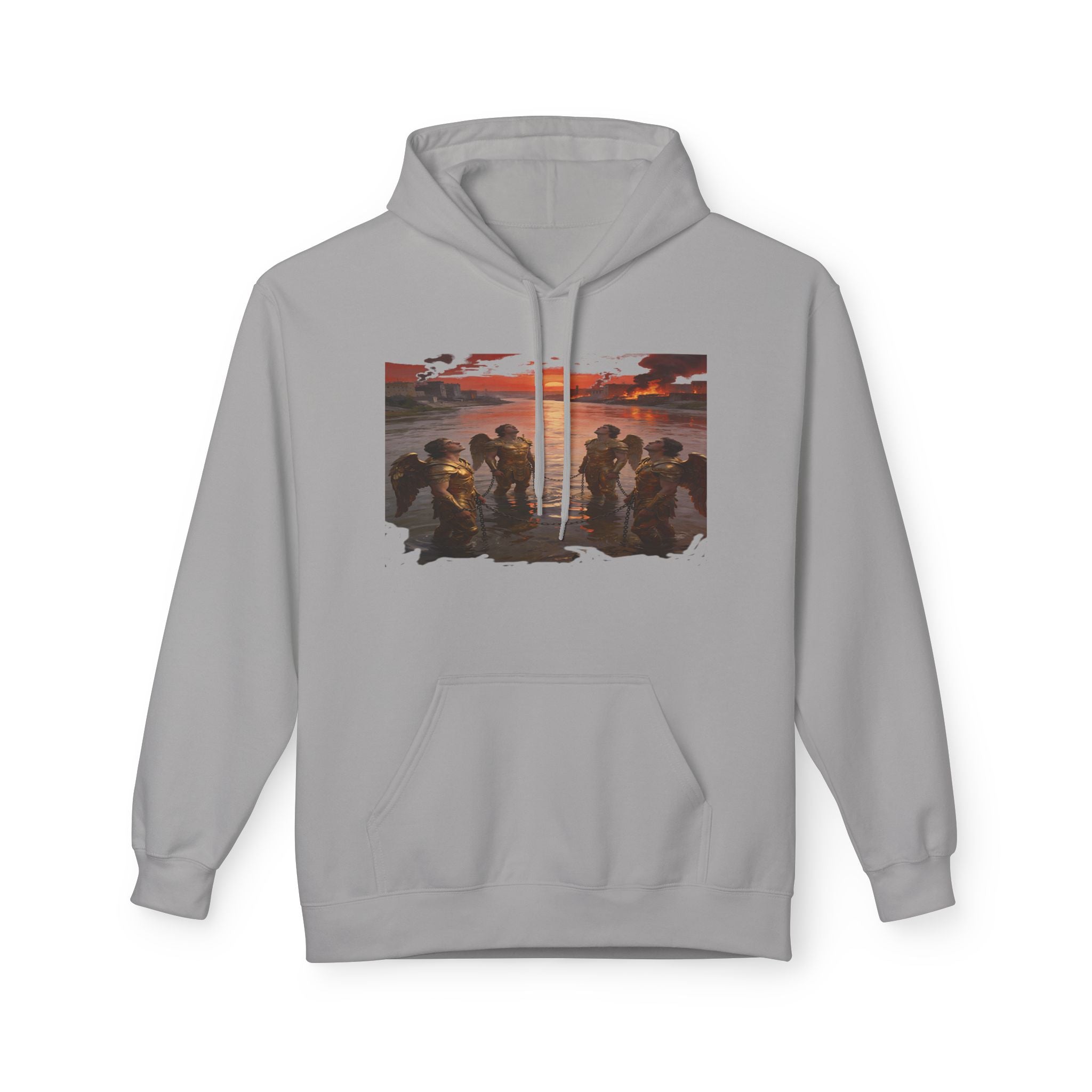 Revelation 9 reveals four fallen angels bound in the Euphrates River- Hoodie — Graphic