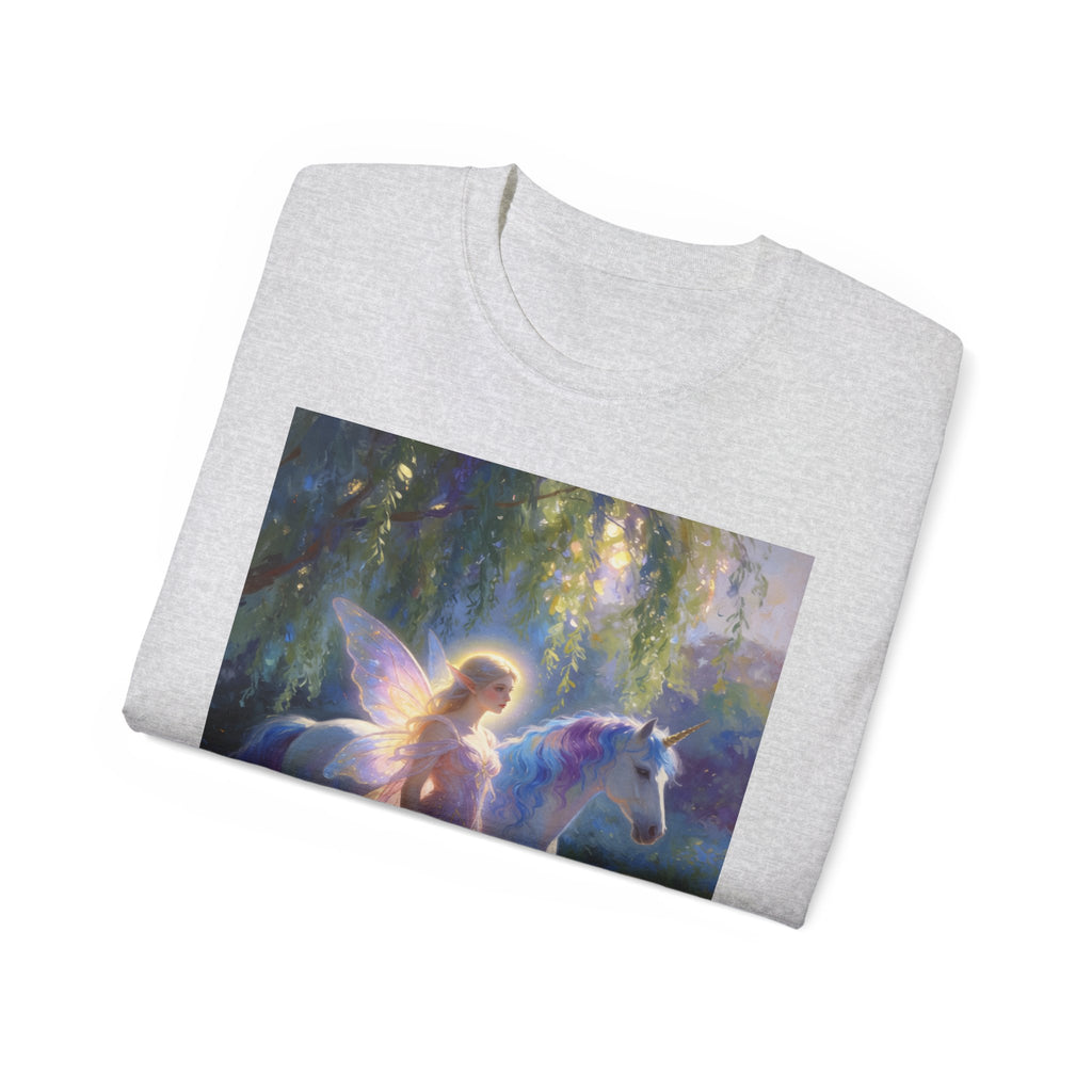 Fairy and Unicorn Dream Cotton  Tee — Ethereal Fantasy T‑Shirt