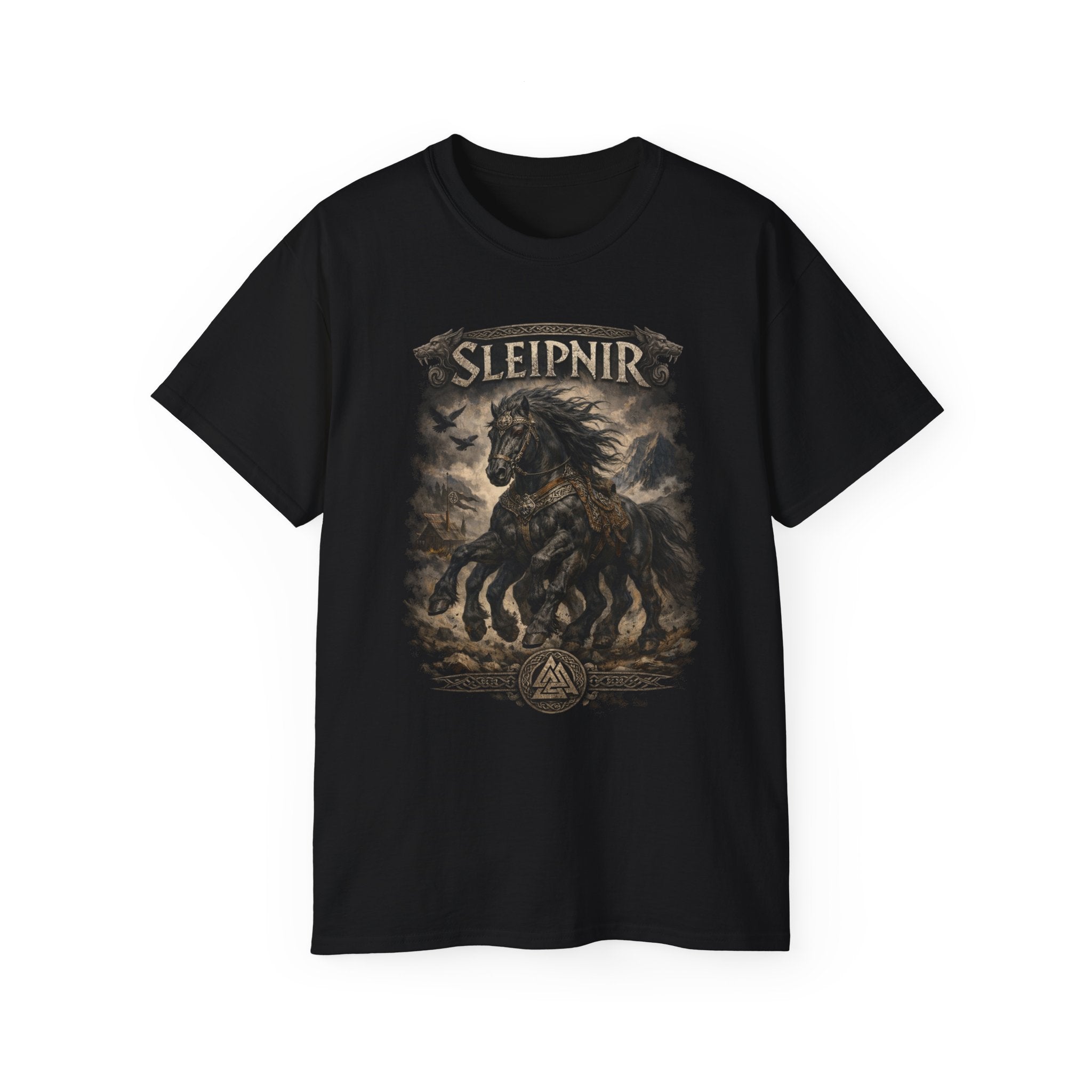 Sleipnir Norse Mythology Cotton T-Shirt —Odin’s Eight-Legged Horse