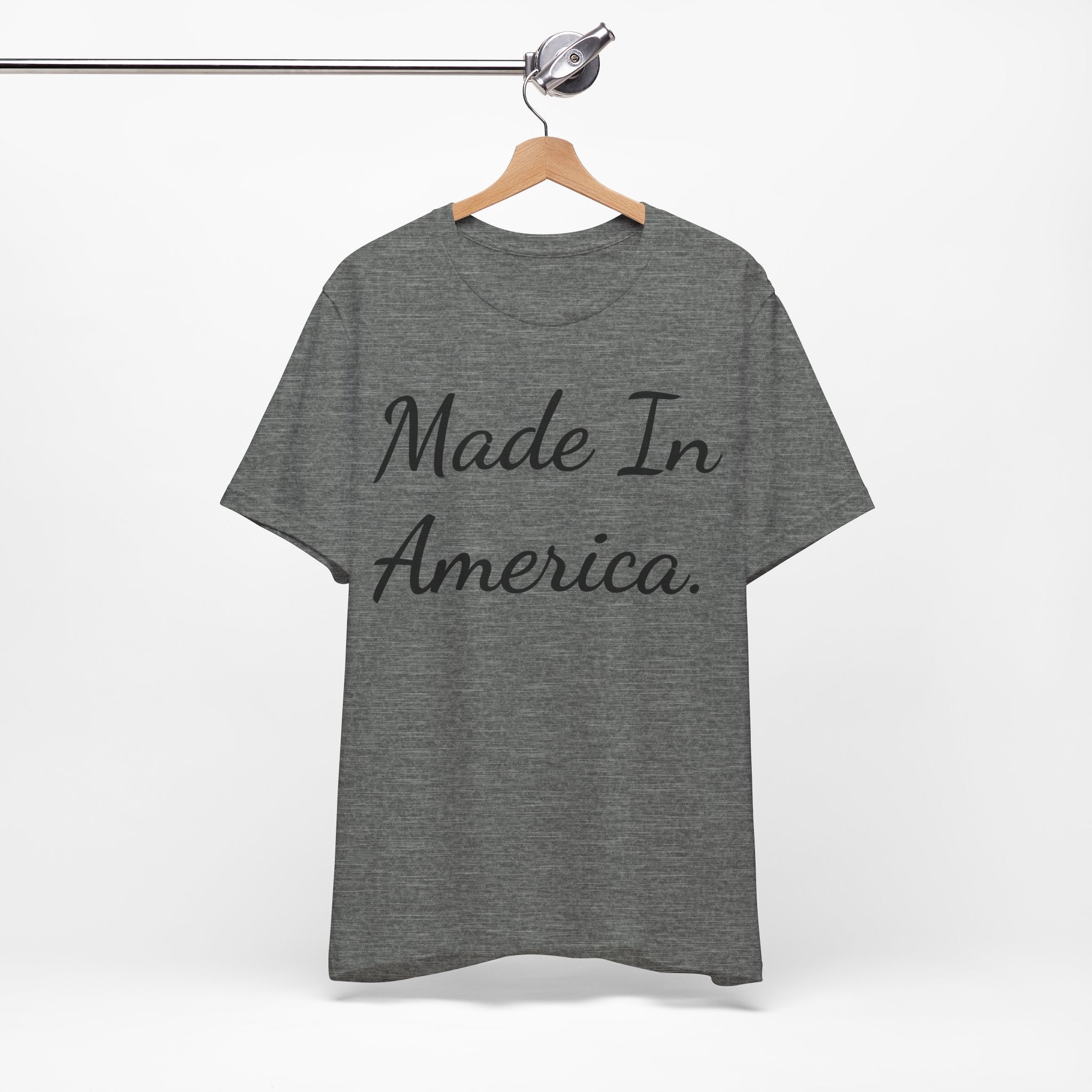 Made In America T-Shirt — Patriotic Script Tee for 4th of July & Everyday Wear
