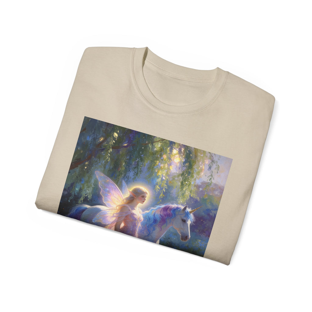 Fairy and Unicorn Dream Cotton  Tee — Ethereal Fantasy T‑Shirt