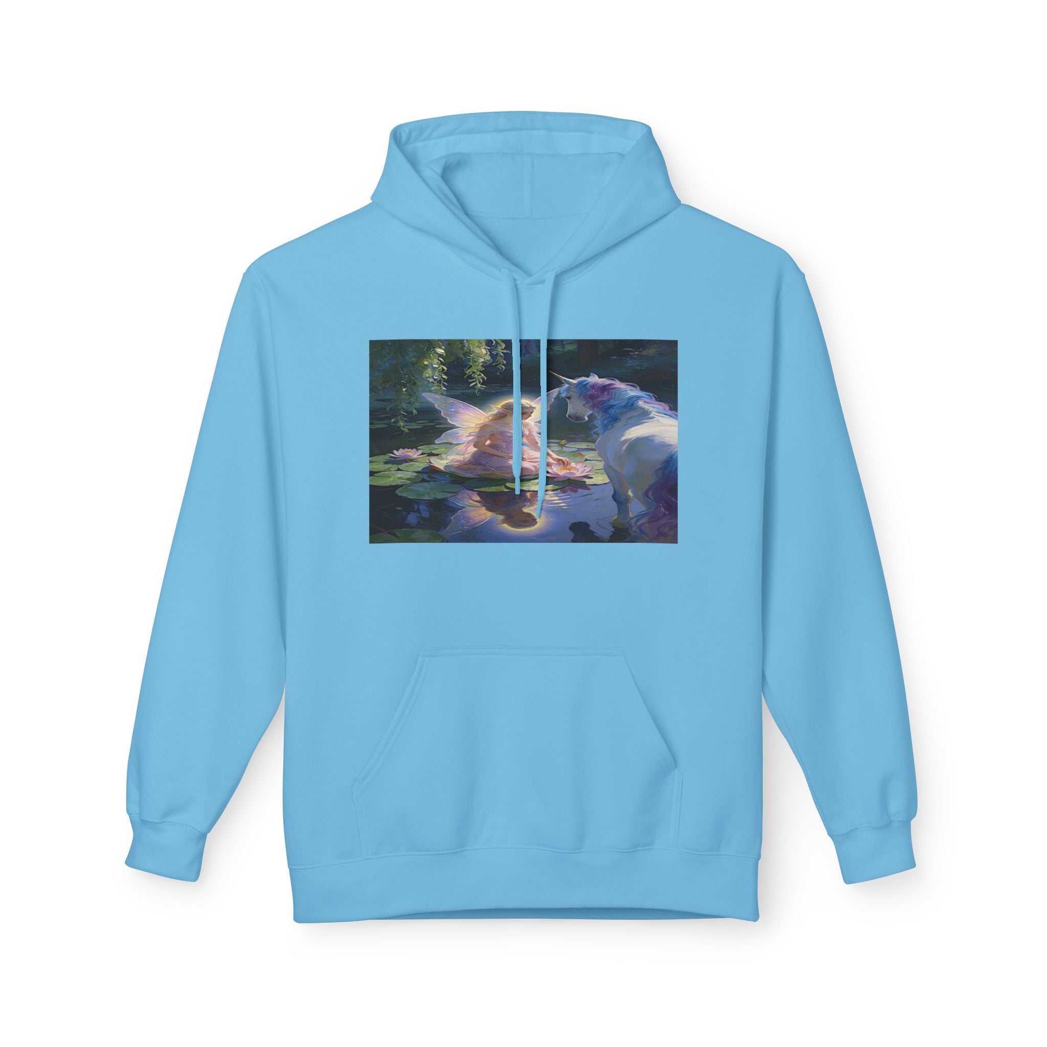 Unicorn and Fairy Cotton Hoodie — Abstract Galaxy Flower Print Pullover