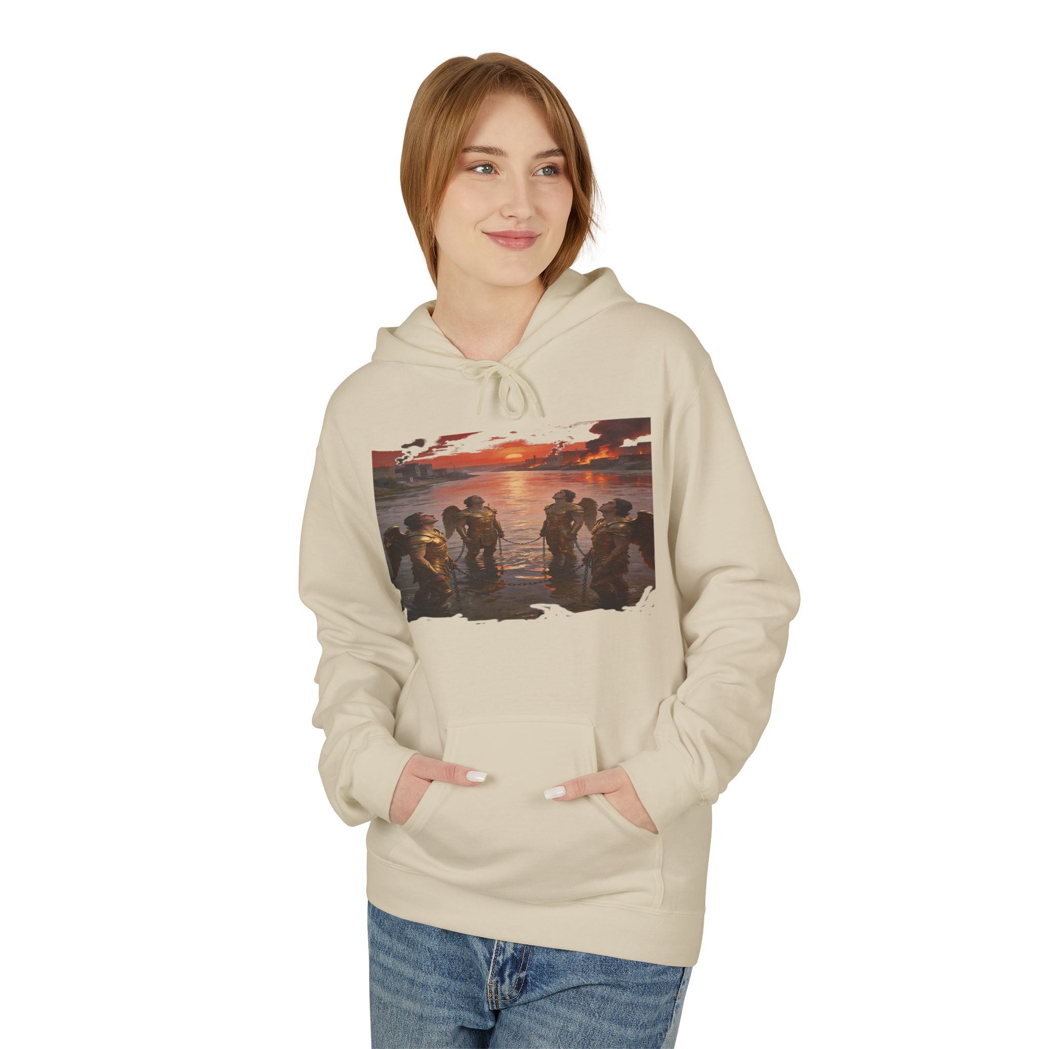 Revelation 9 reveals four fallen angels bound in the Euphrates River- Hoodie — Graphic