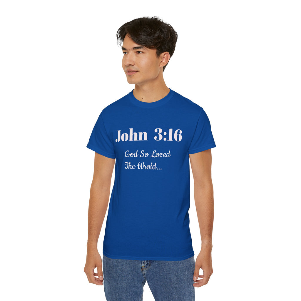 John 3:16 T‑Shirt — "God So Loved the World" Christian Tee